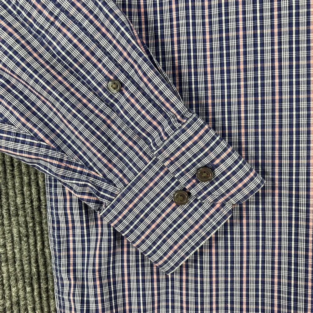 Banana Republic Shirt Mens Medium Blue Plaid Long Sleeve Button Up Classic Fit
